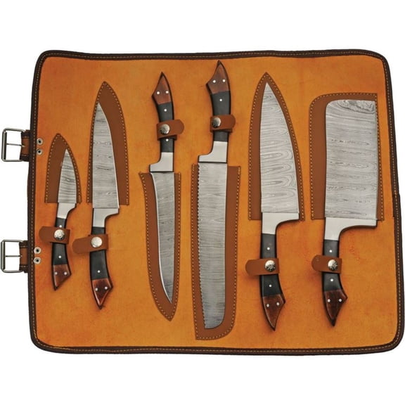 SANZ G26- 6 PC Professional Utility Chef Kitchen Knife Custom With Damascus Steel