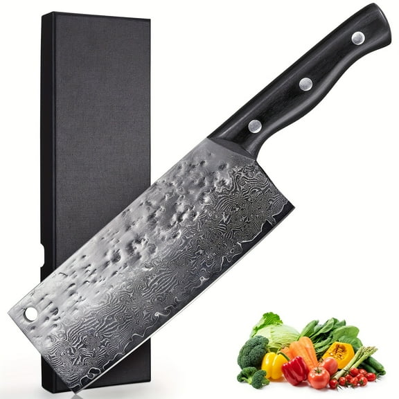 Damascus Kitchen Knife, Ultra Sharp Chef Knife Set With Japan VG-10 Steel Core, Professional High Carbon Steel Japanese Knife Sets For Cooking With Ergonomic Wooden Handle & GIFT BOX