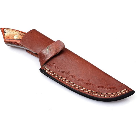 Damascus Knives for Hunting Skinning - Fixed Blade Hunting Knife with Sheath - Damascus Steel Knife with Wood Handle - 9 Inches Handmade Skinner Camping Knife.$$Other