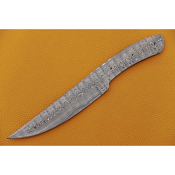 Damascus Steel Knife Blank 11.25 Inches Hand Forged Full Tang 6 Inch Cutting Edge 5 Inch Scale Space