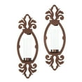 thumbnail image 1 of Damascus Steel Traditional Handcrafted Wall Sconce Candleholder Antique Copper Pair, 1 of 3