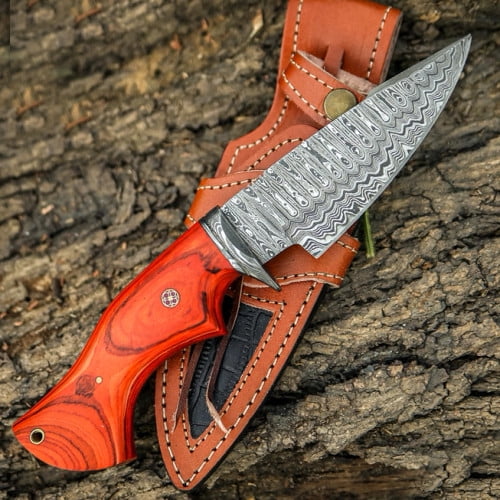 Damascus steel knife 10' , Camping, Fishing, Hunting, Multifunctional -FH Knives