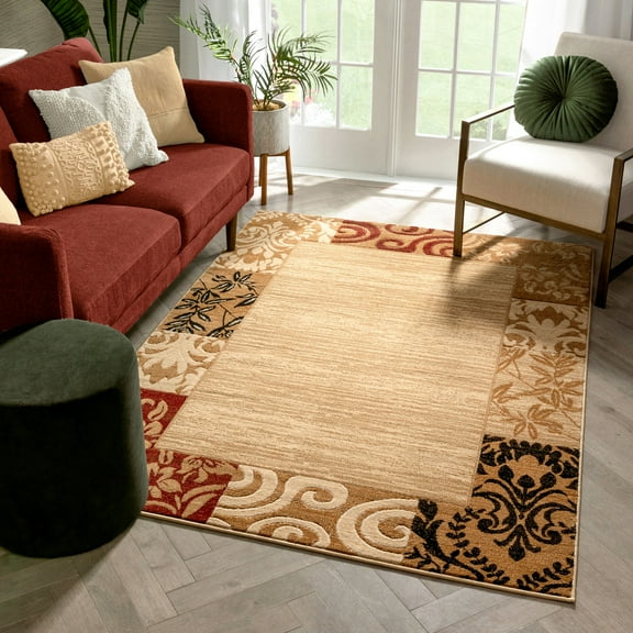 Damask Area Rug - Ivory