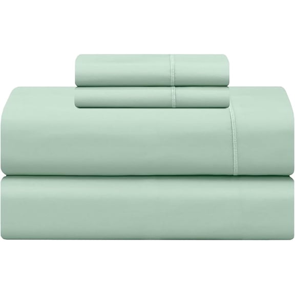 Damask Bed Sheet Set, 100% Cotton Soft Breathable Bedsheets, 4 Piece Deep Pockets Sateen Weave Striped Bedding Mattress Resort Hotel Luxury