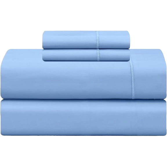 Damask Bed Sheet Set, 100% Cotton Soft Breathable Bedsheets, 4 Piece Deep Pockets Sateen Weave Striped Bedding Mattress Resort Hotel Luxury