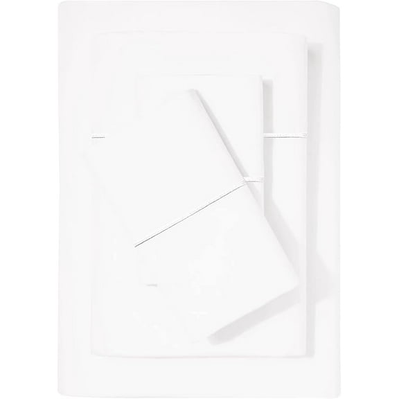 Damask Bed Sheet Set, 100% Cotton Soft Breathable Bedsheets, 4 Piece Deep Pockets Sateen Weave Striped Bedding Mattress Resort Hotel Luxury