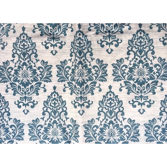 Damask Blue Color Vinyl Flannel Backed Tablecloth 52" x 52" Square