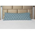 thumbnail image 1 of Damask Body Pillow Case Cover with Zipper, Floral Ornamental Damask Pattern Victorian Style Baroque Organic Motifs Stencil Art, Decorative Accent Long Pillowcase, Blue White, by Ambesonne, 1 of 1