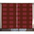 thumbnail image 1 of Ambesonne Damask Curtains 2 Panel Set, Abstract Victorian Style, 108" x 90", Orange Magenta Black, 1 of 3