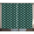 thumbnail image 1 of Ambesonne Damask Curtains 2 Panel Set, French Rococo Motifs, 108" x 63", Dark Teal Eggshell, 1 of 3