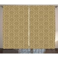 thumbnail image 1 of Ambesonne Damask Curtains 2 Panel Set, Eastern Soft Flowers, 108" x 96", Khaki, 1 of 3