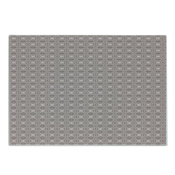 Damask Cutting Board, Repeating Grunge Look Flowers Petals Inspired Nostalgic Illustration, Decorative Tempered Glass Cutting and Serving Board, in 3 Sizes, by Ambesonne