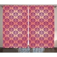 thumbnail image 1 of Ambesonne Damask Curtains 2 Panel Set, Flower Roses French, 108" x 90", Purple Salmon, 1 of 3