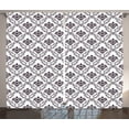 thumbnail image 1 of Ambesonne Damask Curtains 2 Panel Set, Small Flowers Leaves, 108" x 84", Brown White, 1 of 3