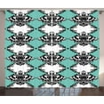 thumbnail image 1 of Ambesonne Damask Curtains 2 Panel Set, Vertical Victorian Floral, 108" x 90", Charcoal Grey Seafoam, 1 of 3