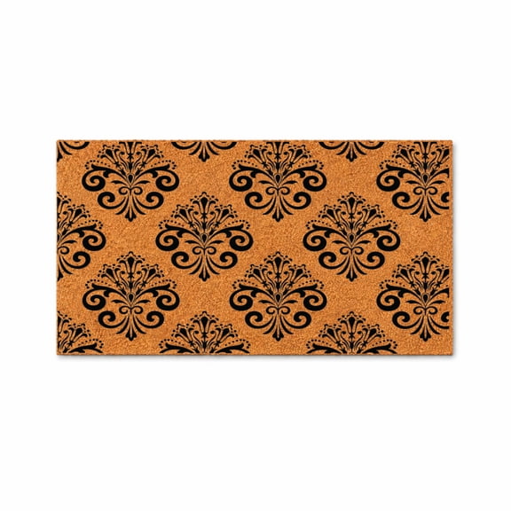 Damask Scroll Pattern Doormat, Decorative Entryway Door Mat, Indoor Outdoor Welcome Mat (16x24 inches) WoodByStu 4324