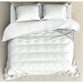 thumbnail image 1 of Damask Duvet Cover Set, Curvy Band with Abstract Baroque Ornaments Victorian Vintage Corner Framework, Decorative 3 Piece Bedding Set with 2 Pillow Shams, Queen Size, Pale Grey White, by Ambesonne, 1 of 3