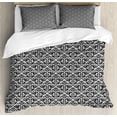thumbnail image 1 of Damask Duvet Cover Set Queen Size, Monochrome Floral Arrangement with Middle Eastern Motifs Asian Design Element Image, Decorative 3 Piece Bedding Set with 2 Pillow Shams, Black White, by Ambesonne, 1 of 3