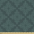 thumbnail image 1 of Damask Fabric by the Yard, Classic Swirly Oriental Motif Art Deco Style Medieval Influences Repetition Design, Decorative Upholstery Fabric for Chairs & Home Accents, Dark Teal by Ambesonne, 1 of 5