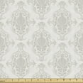 thumbnail image 1 of Damask Fabric by the Yard, Floral Victorian Motif and Rococo Baroque Renaissance Effects Print, Decorative Upholstery Fabric for Chairs & Home Accents, Pearl and Coconut by Ambesonne, 1 of 5