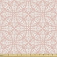 thumbnail image 1 of Ambesonne Damask Fabric by the Yard Upholstery, Mandala Inspired Floral Art, 10 Yards, Blush and White, 1 of 5