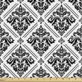 thumbnail image 1 of Ambesonne Damask Fabric by the Yard Upholstery, Monochrome Curvy Ornates, 5 Yards, Charcoal Grey and White, 1 of 5