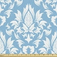 thumbnail image 1 of Ambesonne Damask Fabric by the Yard Upholstery, Blue White Old Garden Print, 3 Yards, Sky Blue White, 1 of 4