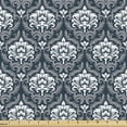 thumbnail image 1 of Ambesonne Damask Fabric by the Yard Upholstery, Floral Victorian, 1 Yard, Grey White, 1 of 5
