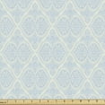 thumbnail image 1 of Damask Fabric by the Yard, Rhythmic Floral Leaves Botanical Monochrome Pastel Tones Classy Pattern, Decorative Upholstery Fabric for Sofas and Home Accents, Eggshell Pale Blue by Ambesonne, 1 of 5