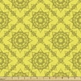 thumbnail image 1 of Damask Fabric by the Yard Upholstery, Ornamental Zen Pattern of Cosmos Symbol Yoga Ritual Far Eastern Design, Decorative Fabric for DIY and Home Accents, Yellow and Dark Sepia by Ambesonne, 1 of 5