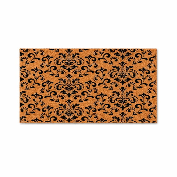 Damask Scroll Pattern Doormat, Decorative Entryway Door Mat, Indoor Outdoor Welcome Mat (16x24 inches) WoodByStu 4326