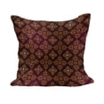 thumbnail image 1 of Damask Fluffy Throw Pillow Cushion Cover, Abstract Floral Pattern with Medieval Design Ornamental Victorian Image, Decorative Square Accent Pillow Case, 16" x 16", Orange Magenta Black, by Ambesonne, 1 of 5