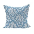 thumbnail image 1 of Damask Fluffy Throw Pillow Cushion Cover, Natural Pattern in Blue and White Organic Garden Foliage Old Revival Leaves, Decorative Square Accent Pillow Case, 26" x 26", Sky Blue White, by Ambesonne, 1 of 5