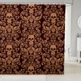 thumbnail image 1 of Damask Gothic Bathroom Accessories Adults Antique Victorian Shower Curtain Set 72"Wx72"L,Dark Brown Sugar Skull Vintage Baroque Floral Goth Bath Curtain, 1 of 6