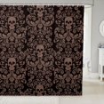 thumbnail image 1 of Damask Gothic Bathroom Shower Curtain Antique Victorian Fabric Shower Curtain 72"Wx84"L,Burnt Sienna Sugar Skull Vintage Baroque Floral Goth Bath Curtain, 1 of 6
