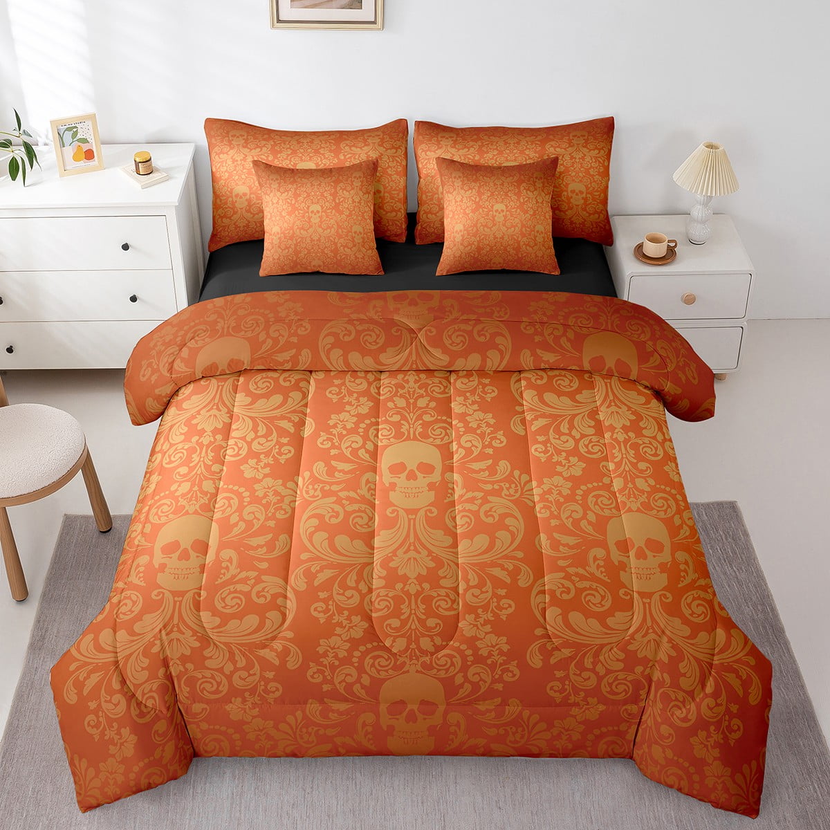 Damask Gothic Bedding Set Adults Antique Victorian 7 Piece Comforter damask-gothic-bedding-set-adults-antique-victorian-7-piece-comforter