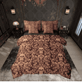 thumbnail image 1 of Damask Gothic Bedding Set Adults Antique Victorian Bed in a Bag King Size Comforter Set 7 Pieces,Dark Brown Sugar Skull Sheet Set Vintage Floral Goth Bed Set,Exotic Bone Skeleton Bohemian Decor, 1 of 6