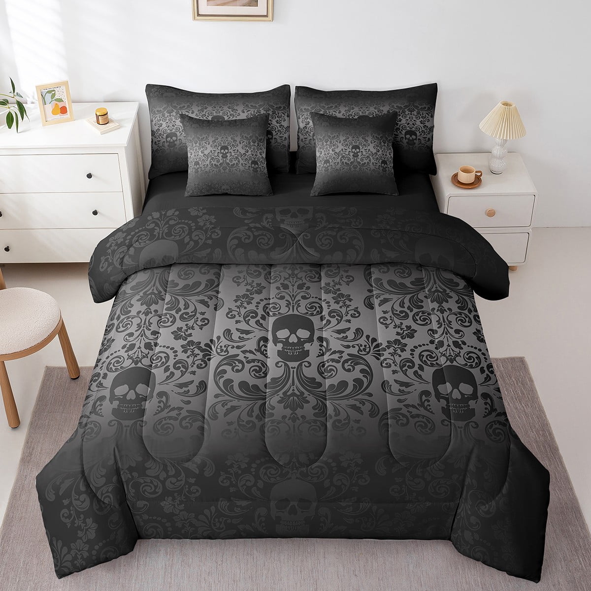 Damask Gothic Bedding Set Adults Antique Victorian Bed in a Bag Queen ...