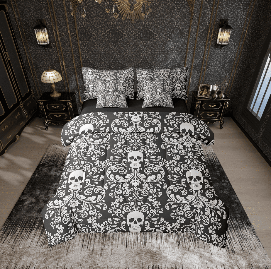 Damask Bedding Sets in Black Blue Red and More Home Comforts