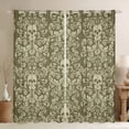 thumbnail image 1 of Damask Gothic Curtains Antique Victorian 30%-50% Blackout Curtains 2 Panels 38"Wx54"L,Green Beige Sugar Skull Curtains Drapes Vintage Baroque Floral Goth Curtains, 1 of 6