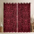 thumbnail image 1 of Damask Gothic Curtains Antique Victorian 30%-50% Blackout Curtains 2 Panels 42"Wx63"L,Carmine Sugar Skull Curtains Drapes Vintage Flowers Goth Window Curtains, 1 of 6