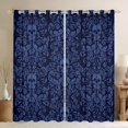 thumbnail image 1 of Damask Gothic Curtains Antique Victorian 30%-50% Blackout Curtains 2 Panels 52"Wx63"L,Dark Blue Sugar Skull Curtains Drapes Vintage Baroque Floral Goth Window Curtains, 1 of 6
