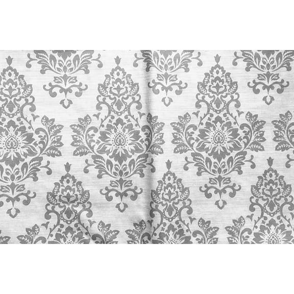 Damask Grey Color Vinyl Flannel Backed Tablecloth 52" x 52" Square