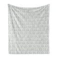 thumbnail image 1 of Damask Grey Soft Flannel Fleece Throw Blanket, Baroque Grid of Leaves and Flowers Swirling Ornamental Repetition, Cozy Plush for Indoor and Outdoor Use, 70" x 90", Pale Grey and White, by Ambesonne, 1 of 5