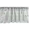 thumbnail image 1 of Ambesonne Damask Grey Valance Pack of 2, Flowers Swirling Ornate, 42"X12", Pale Grey and White, 1 of 1