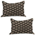 thumbnail image 1 of Damask Knitted Quilt Pillowcover Set of 2, Traditional Old Fashioned Abstract Motifs Floral Medieval Fashion Victorian, Standard Queen Pillow Sham Bedroom, 30" x 20", Black Cream Ruby, by Ambesonne, 1 of 1