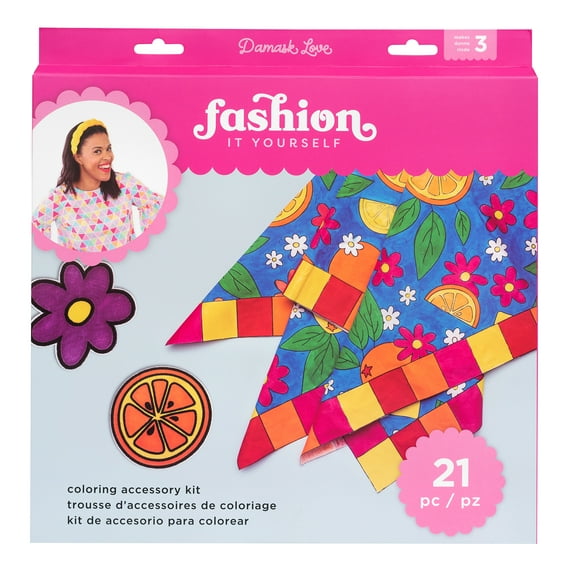 Damask Love Fashion Art - Color By Number Bandana Kit