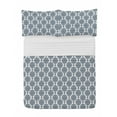 thumbnail image 1 of Damask Microfiber Bedspread Set, Abstract Medallion Arrangement of Vintage Motifs Monochromatic Tones, Soft Bedding Set with Pillow Shams & Comforter, 3 Sizes, Dark Petrol Blue White, by Ambesonne, 1 of 1