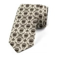 thumbnail image 1 of Damask Necktie, Victorian Halloween Skulls, Dress Tie, 3.7", Beige and Dark Brown, by Ambesonne, 1 of 3