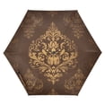 thumbnail image 1 of Damask Pattern Folding Umbrella UV50+ Waterproof Sun Protection Auto Open Close Compact Fiberglass Frame, 1 of 8